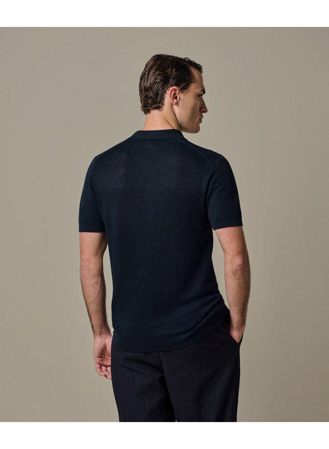 Polo Korte Mouw Linnen Blend Navy PPXD10017A