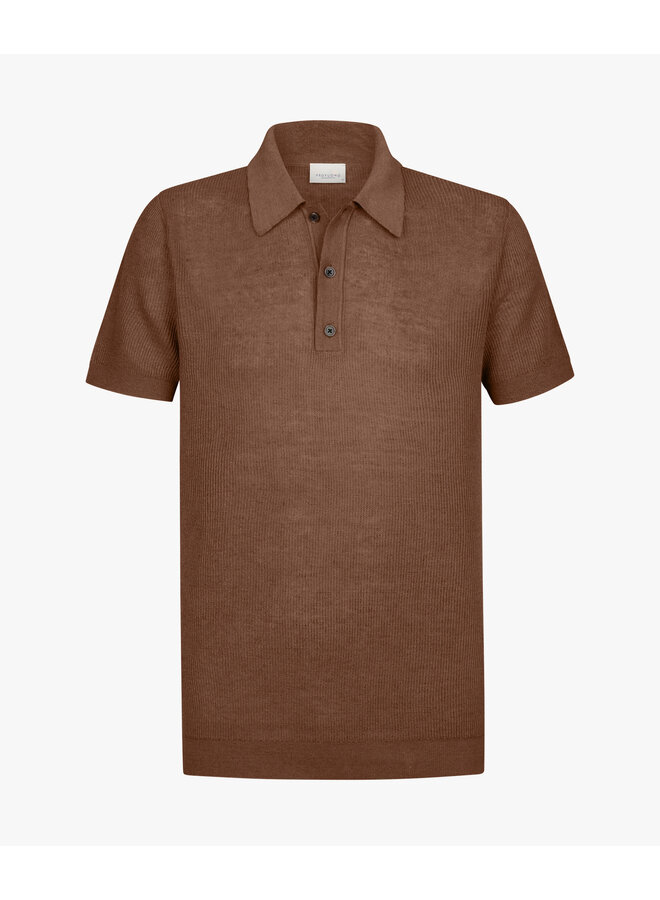 Polo Korte Mouw Linnen Blend Rood Roze PPXD10017B