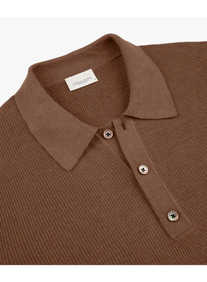 Polo Korte Mouw Linnen Blend Rood Roze PPXD10017B