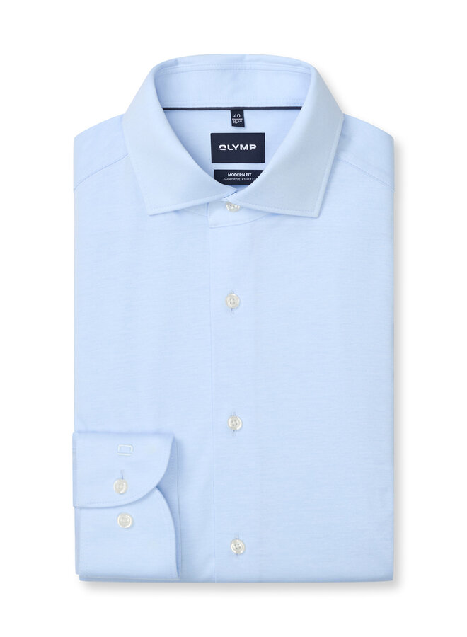 Overhemd Japanese Knitted Licht Blauw Modern Fit 1305 24 11