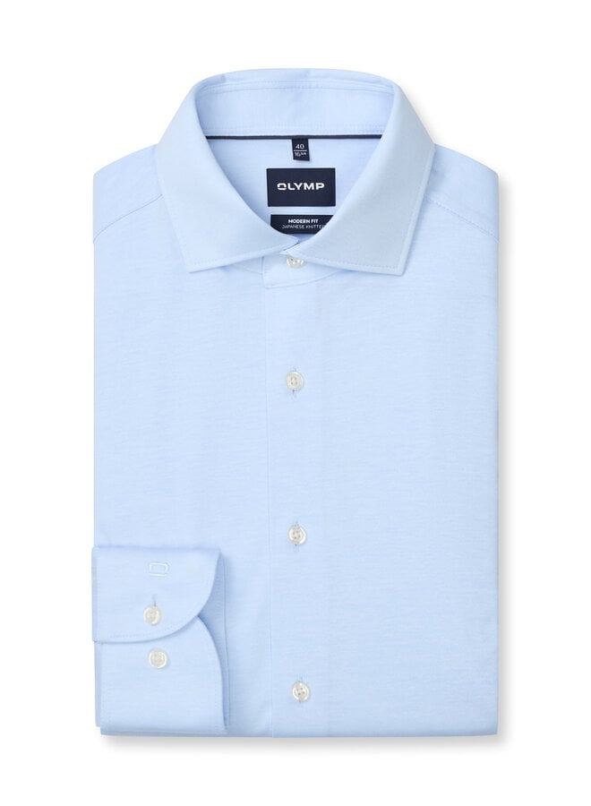Overhemd Japanese Knitted Licht Blauw Modern Fit 1305 24 11