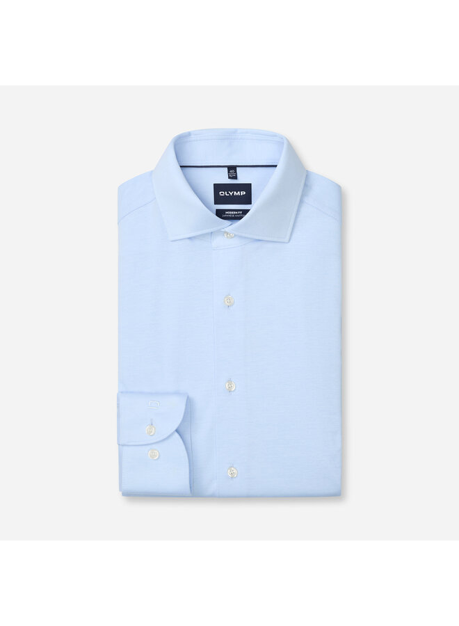 Overhemd Japanese Knitted Licht Blauw Modern Fit 1305 24 11