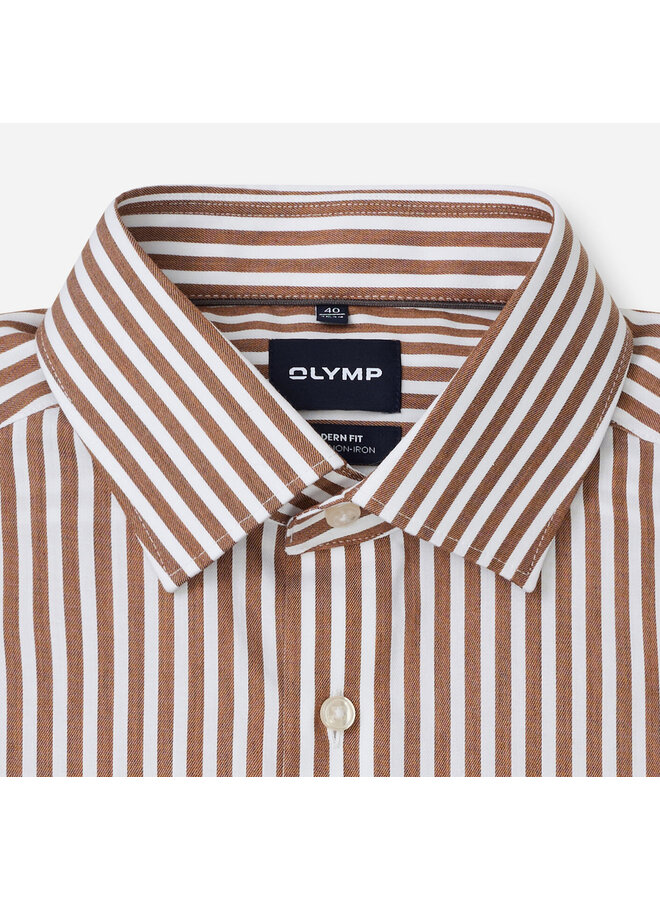 Overhemd Streep Nougat Modern Fit Luxor 1288 24 27