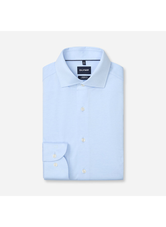 Overhemd Japanese Knitted Licht Blauw Modern Fit 1305 24 11
