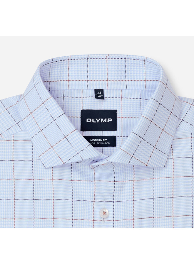 Overhemd Ruit Blauw Modern Fit Luxor 1376 24 11