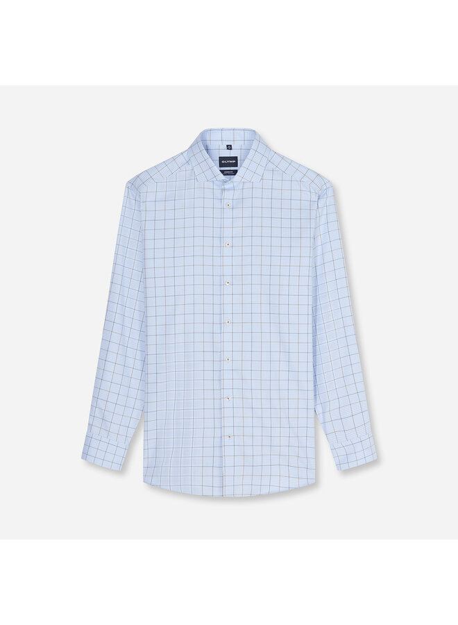 Overhemd Ruit Blauw Modern Fit Luxor 1376 24 11