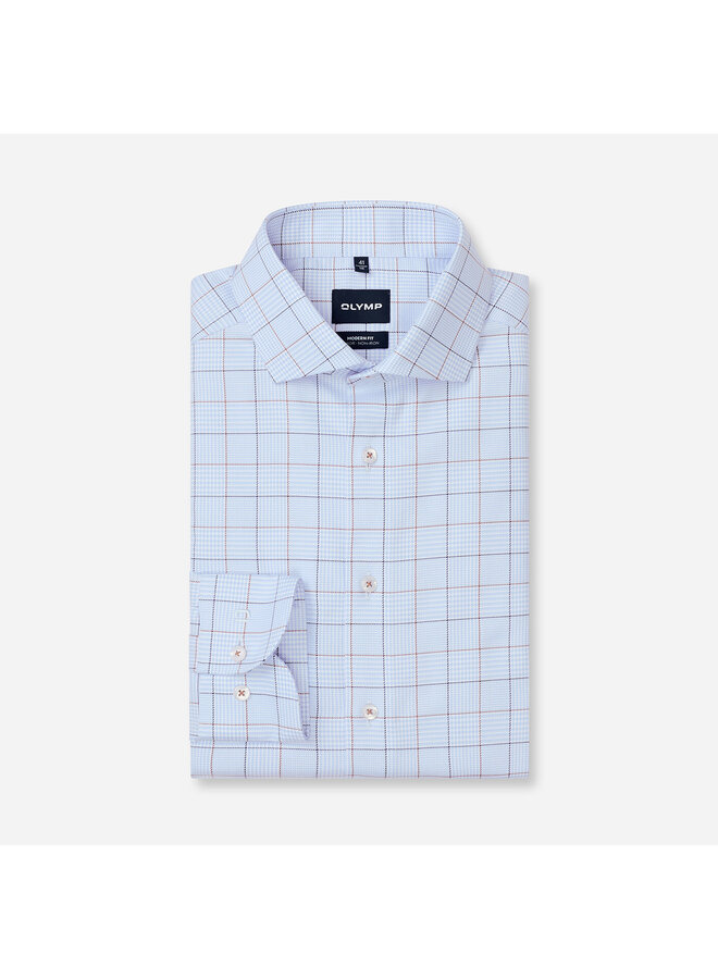 Overhemd Ruit Blauw Modern Fit Luxor 1376 24 11