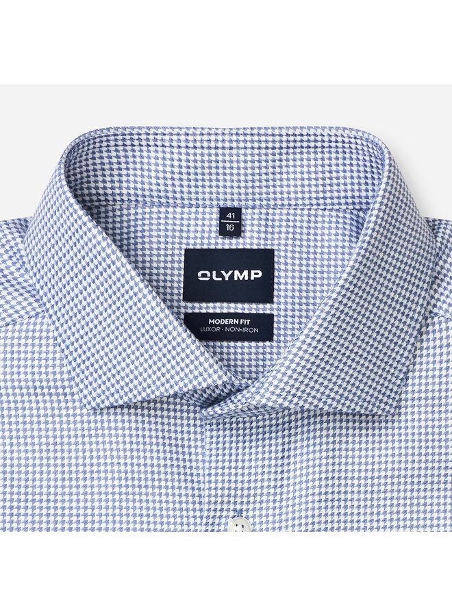 Overhemd Printje Blauw Modern Fit Luxor 1364 24 19