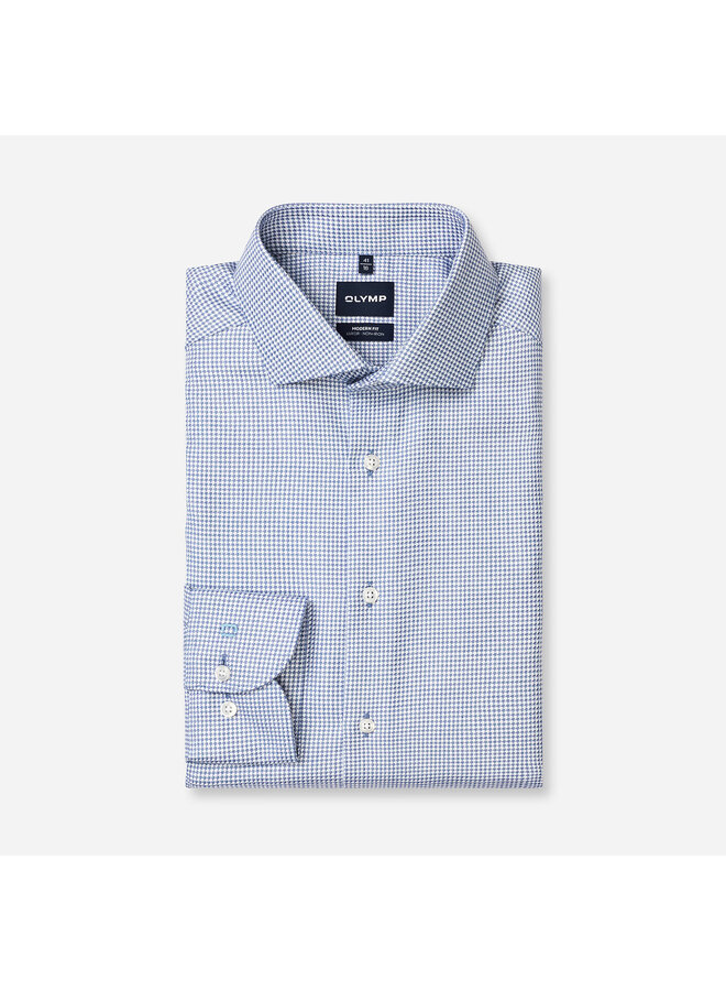 Overhemd Printje Blauw Modern Fit Luxor 1364 24 19