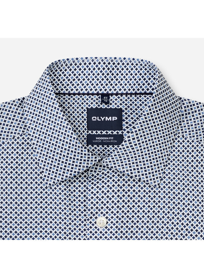 Overhemd Print Navy Modern Fit Luxor 1308 24 18