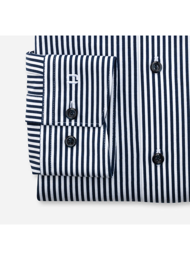 Overhemd Knitted 24/7 Modern-Fit Streep Marine Blauw 1232 84 18