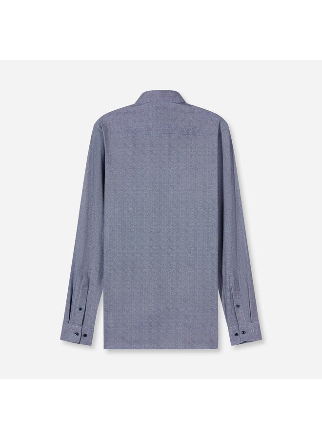 Overhemd Knitted 24/7 Modern-Fit Structuur Marine Blauw 1231 84 18
