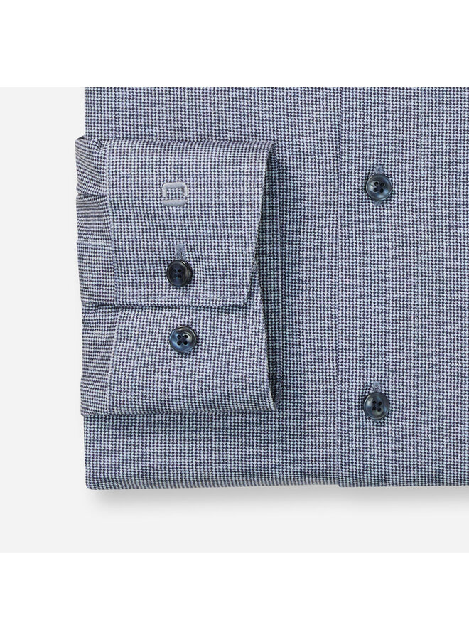 Overhemd Knitted 24/7 Modern-Fit Structuur Marine Blauw 1231 84 18