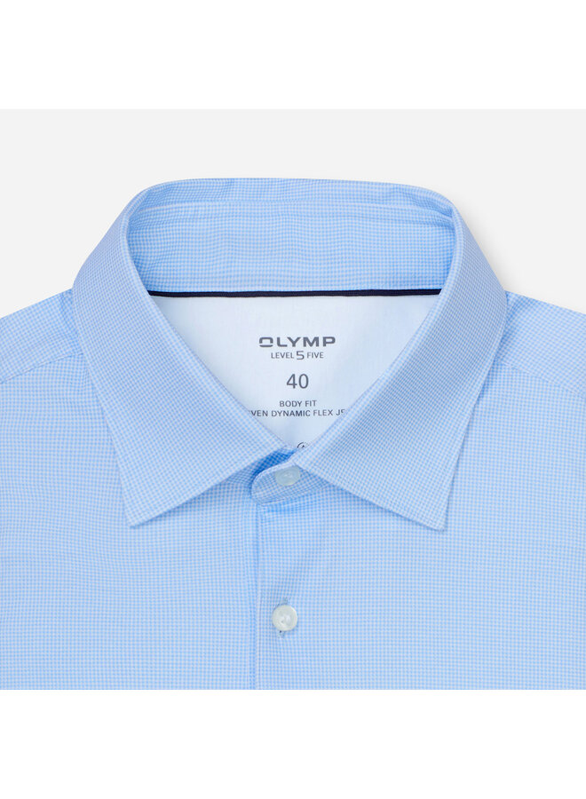 Polo Lange Mouw Knitted 24/7 Body-Fit Structuur Licht Blauw 2120 14 11