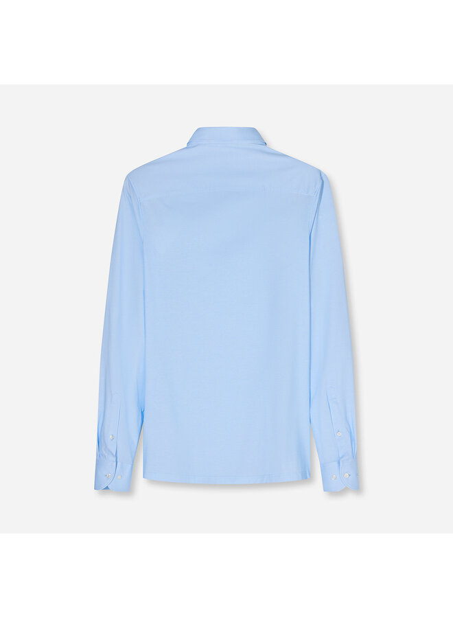 Polo Lange Mouw Knitted 24/7 Body-Fit Structuur Licht Blauw 2120 14 11