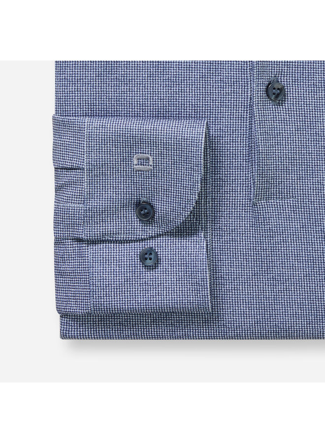 Polo Lange Mouw Knitted 24/7 Body-Fit Structuur Marine Blauw 2120 14 18