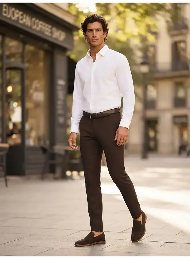 Chino Move Premium Slim Fit Performance 4346 1445 Col. 599 Brown