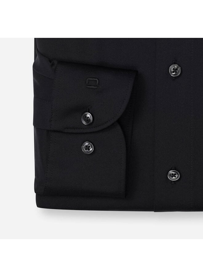 Overhemd Zwart Knitted 24/7 Modern Fit 1245 24 68