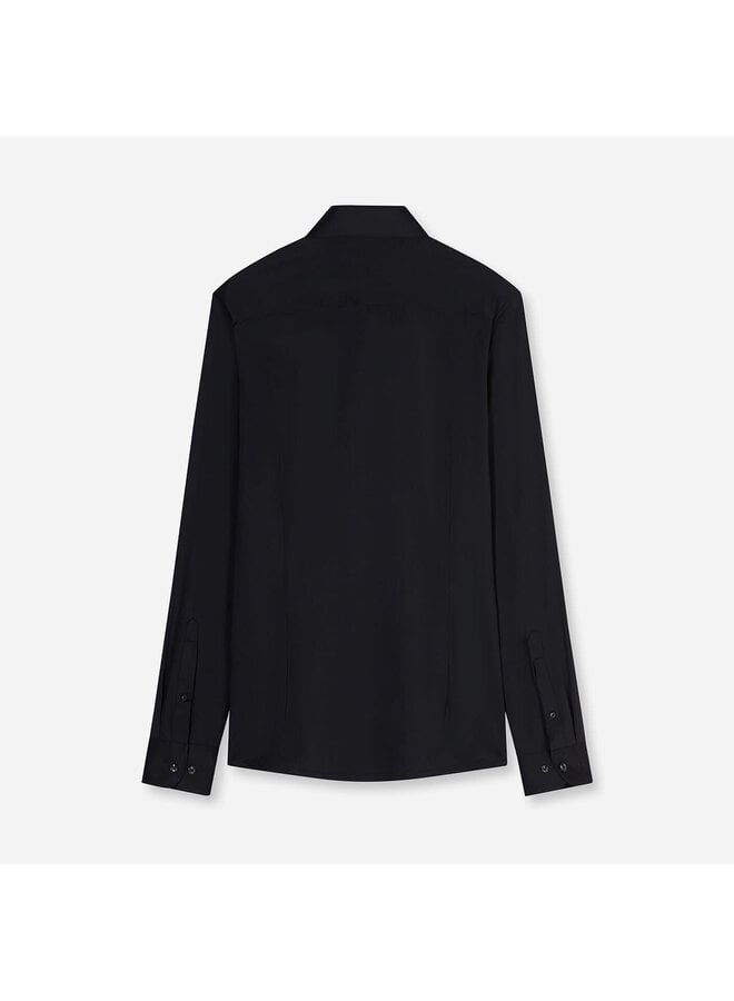 Overhemd Zwart Knitted 24/7 Modern Fit 1245 24 68