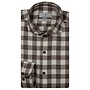 Overhemd Bari Cutaway Collar Mouline Flannel Check 627714 col 80 Brown