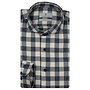 Overhemd Bari Cutaway Collar Mouline Flannel Check 627714 col 60 Blauw