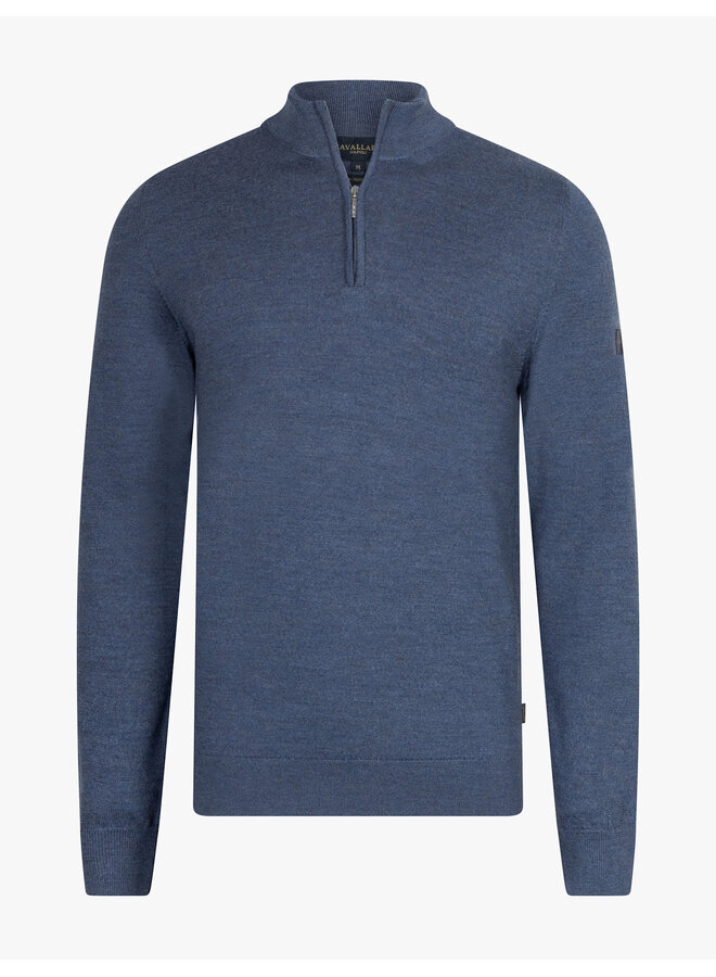 Merino Half Zip Pullover 118265001 Kleur 650000 Mid Blue