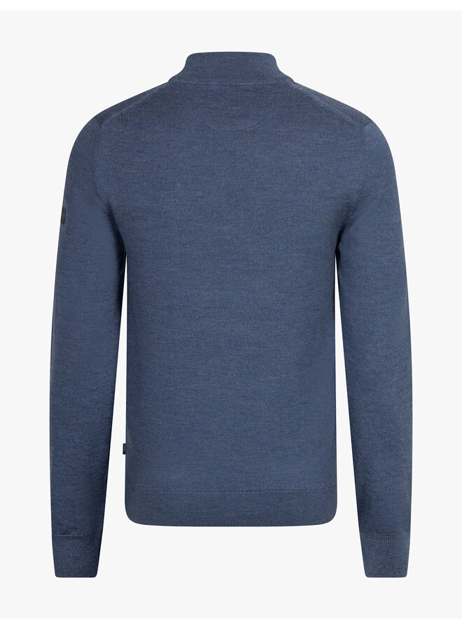 Merino Half Zip Pullover 118265001 Kleur 650000 Mid Blue