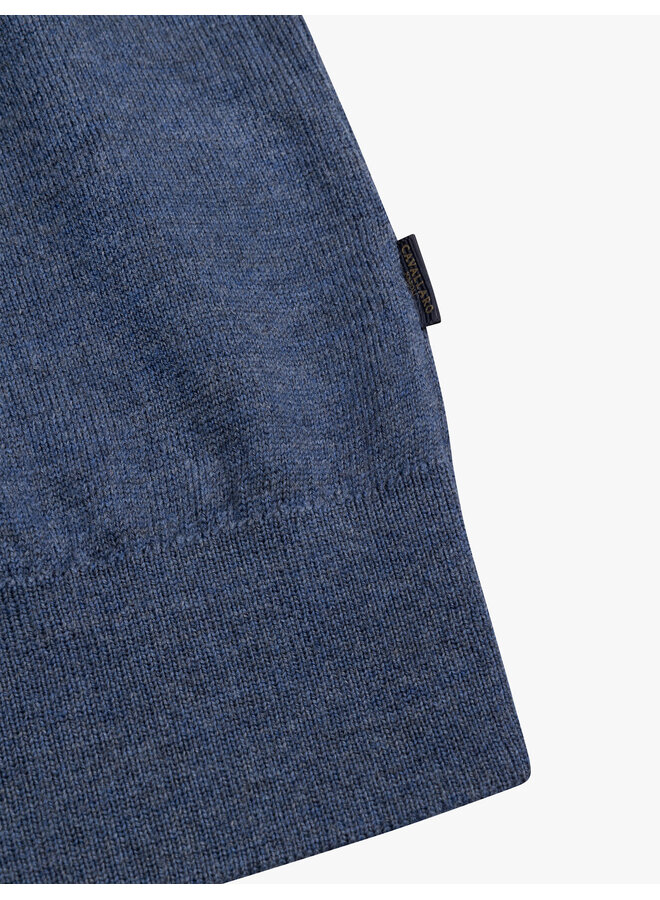 Merino Half Zip Pullover 118265001 Kleur 650000 Mid Blue
