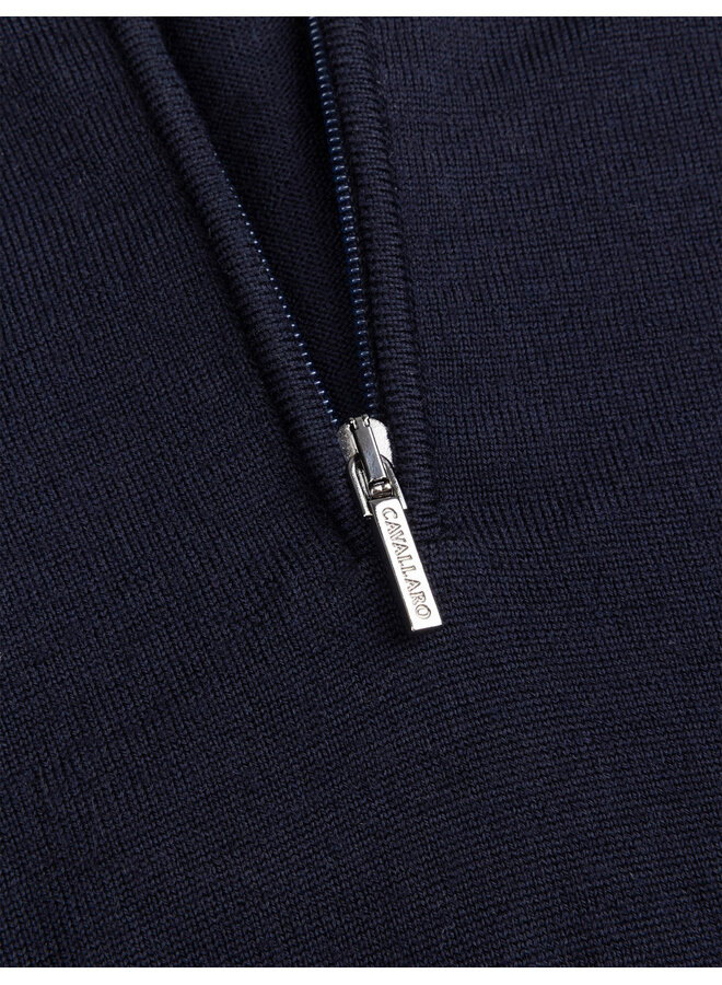 Merino Half Zip Pullover 118265001 Kleur 699000 Dark Blue