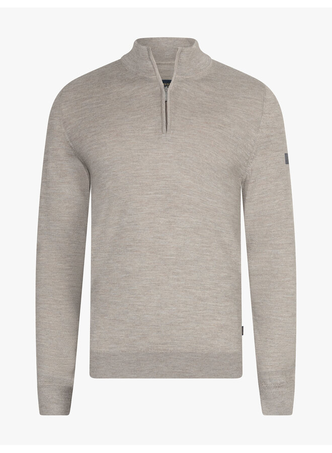 Merino Half Zip Pullover 118265001 Kleur 841000 Light Taupe