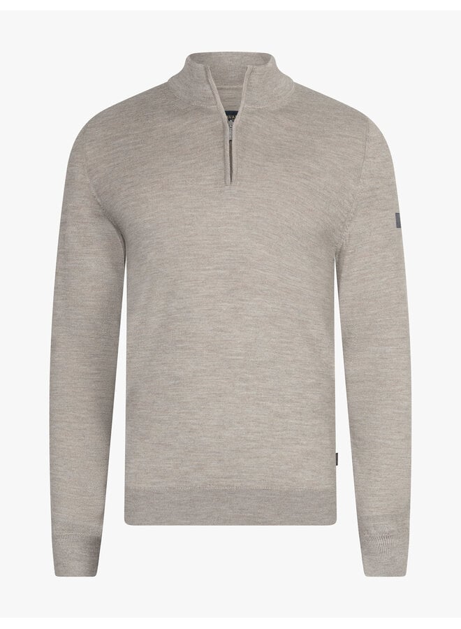 Merino Half Zip Pullover 118265001 Kleur 841000 Light Taupe