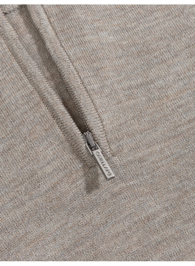 Merino Half Zip Pullover 118265001 Kleur 841000 Light Taupe