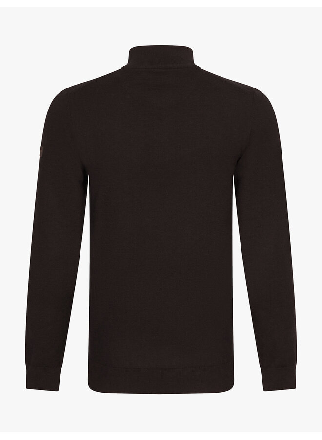 Merino Half Zip Pullover 118265001 Kleur 898000 Dark Brown