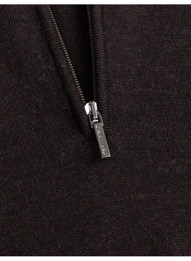 Merino Half Zip Pullover 118265001 Kleur 898000 Dark Brown
