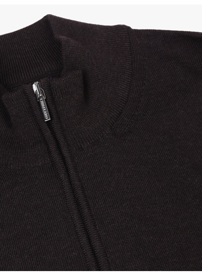 Merino Half Zip Pullover 118265001 Kleur 898000 Dark Brown