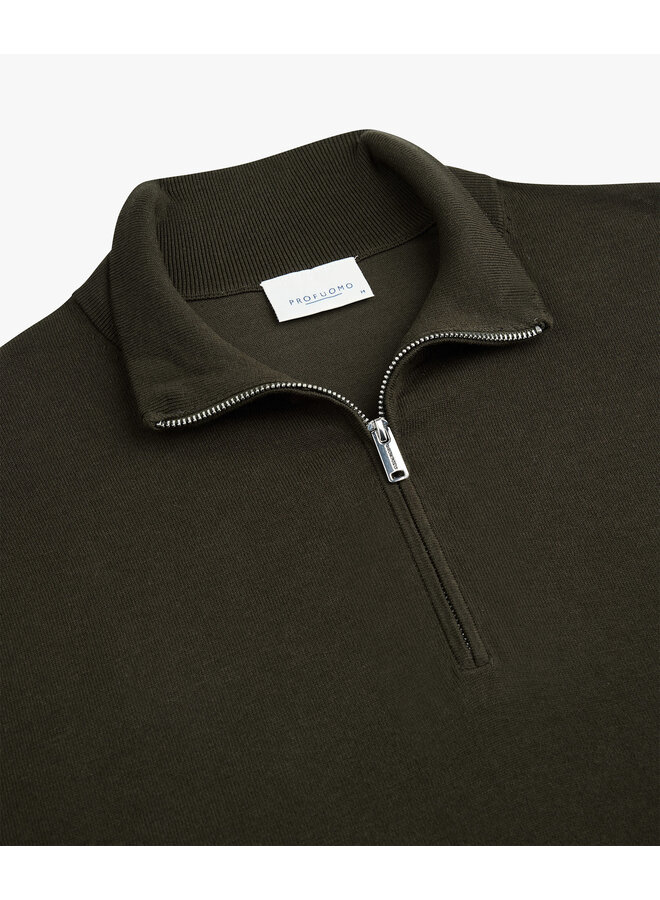 Half Zip Luxury Basic Donkergroen PPXJ30002C