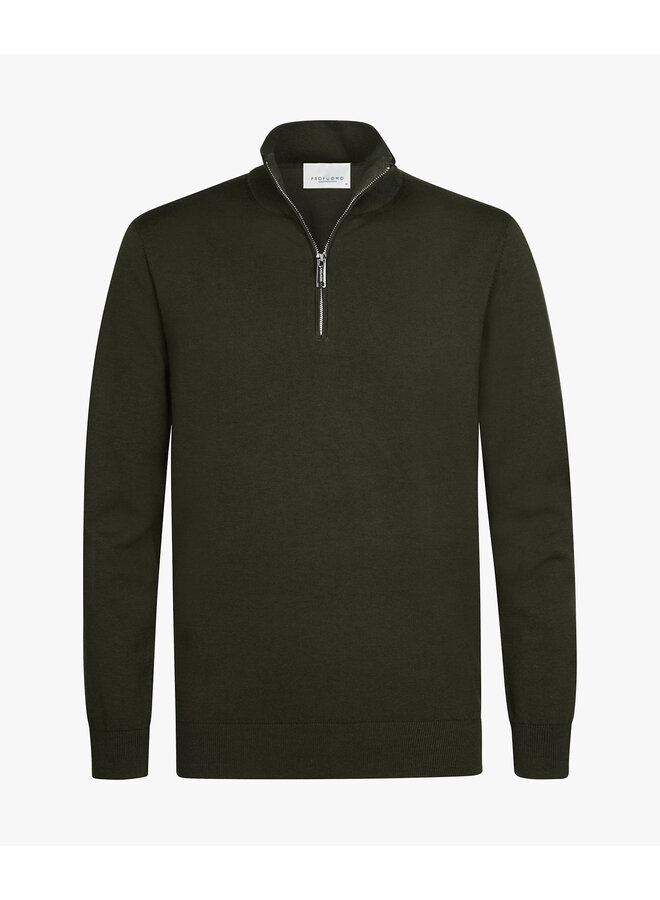 Half Zip Luxury Basic Donkergroen PPXJ30002C