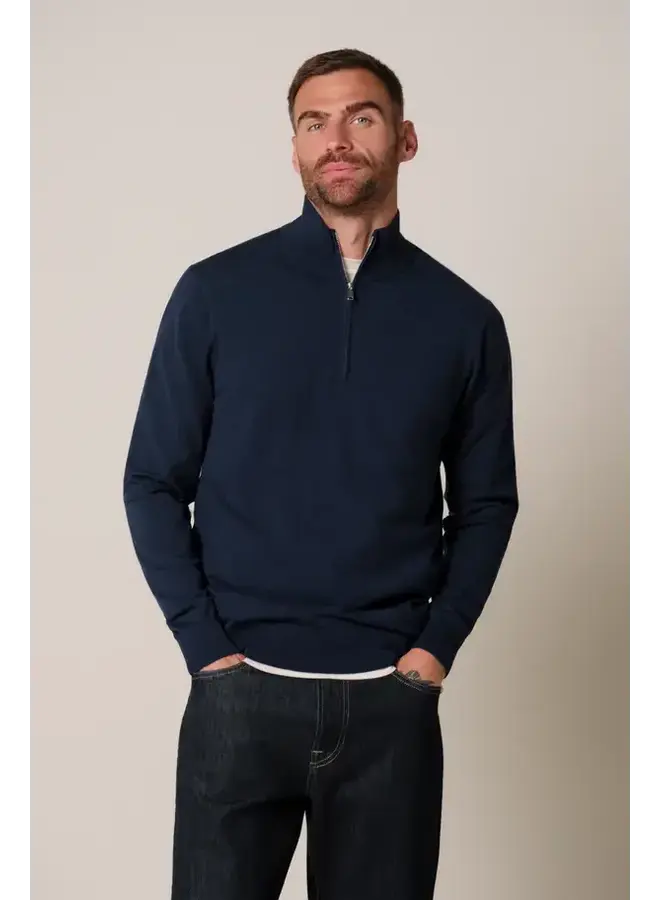 Half Zip Luxury Basic Donkerblauw PPXJ30002A