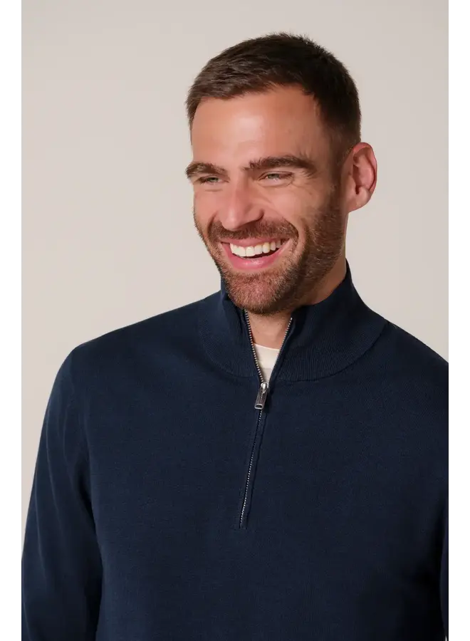 Half Zip Luxury Basic Donkerblauw PPXJ30002A