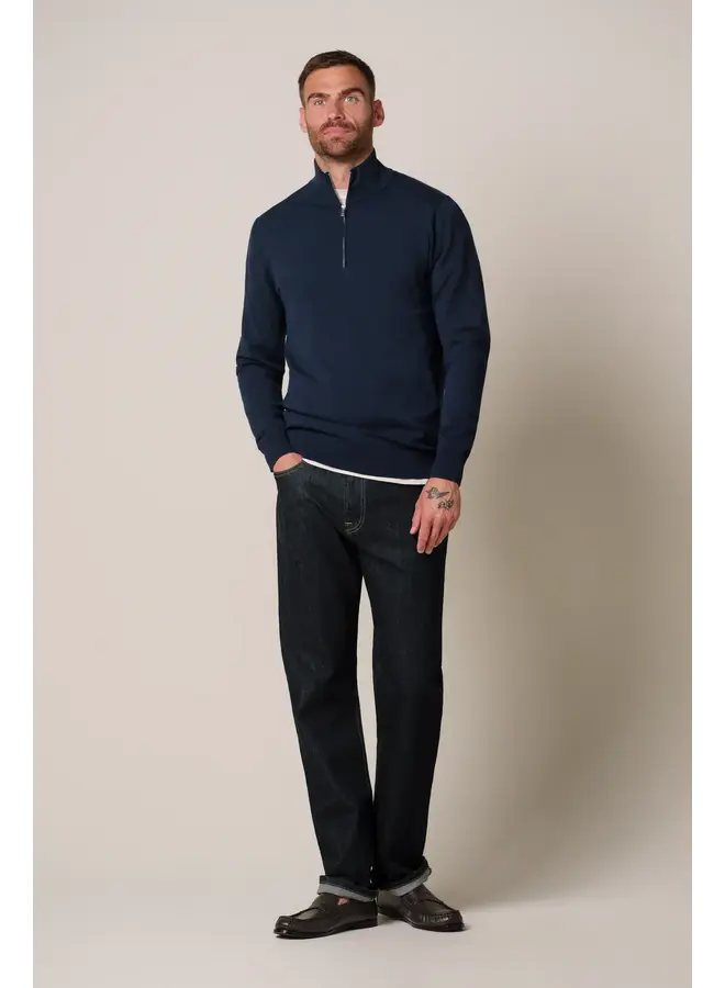 Half Zip Luxury Basic Donkerblauw PPXJ30002A