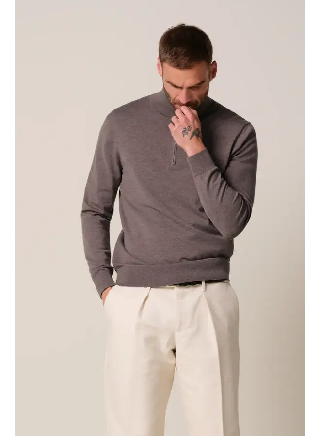 Half Zip Luxury Basic Aubergine PPXJ30002D