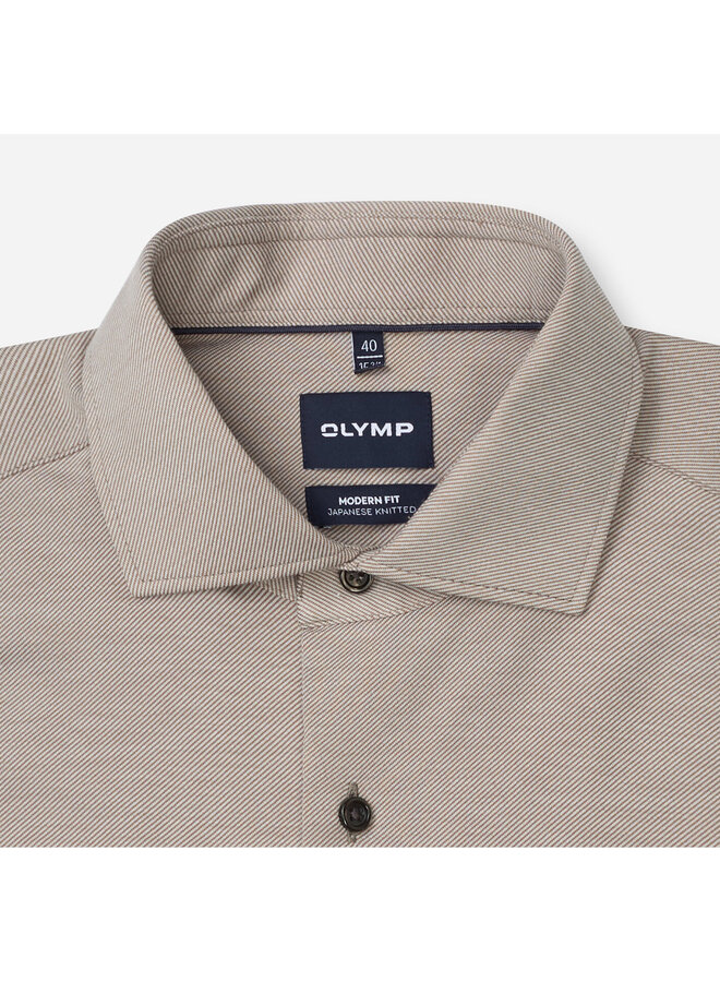 Overhemd Japanese Knitted Beige Modern Fit 1287 24 28