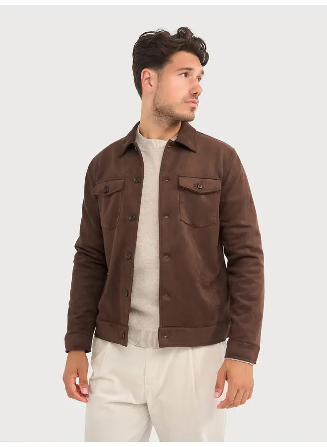 Overshirt Suède Look 627514 col 85 Bruin
