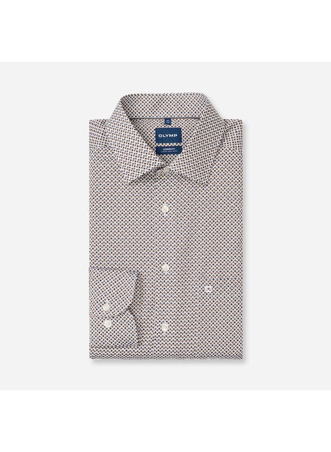 Overhemd Print Nougat Modern Fit Luxor 1308 24 27