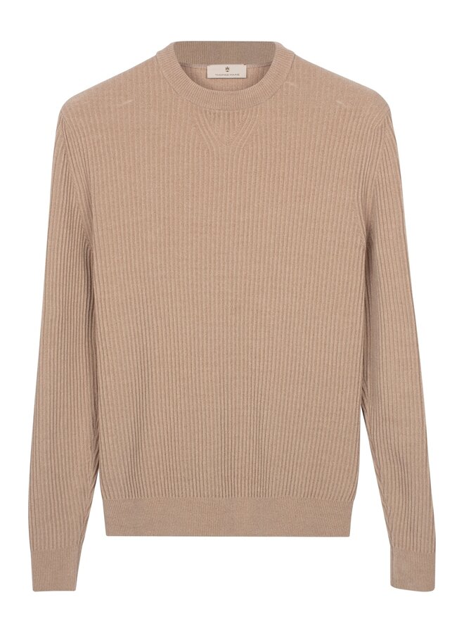 Crewneck Chenille Rib 6282TM300 col 81 Beige