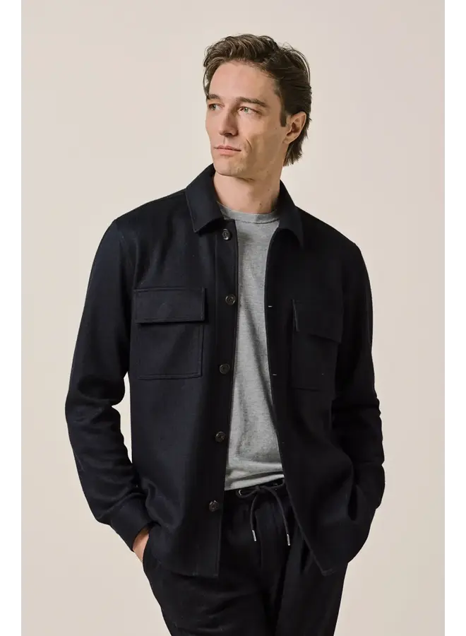 Overshirt Navy / Donkerblauw Knitted PPXF30001A