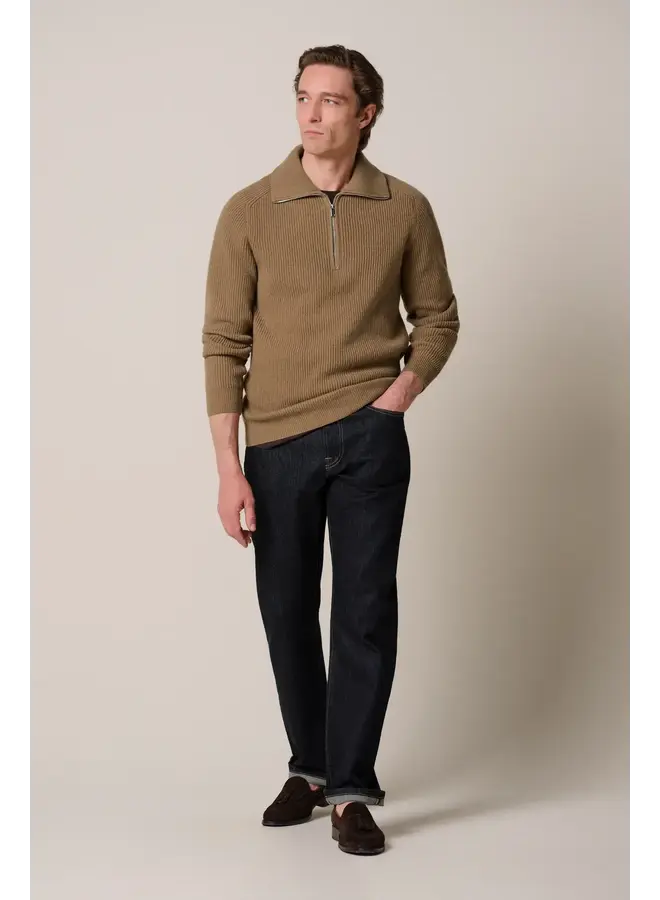 Pullover Half Zip Heavy Wol Cognac PPXJ30058C