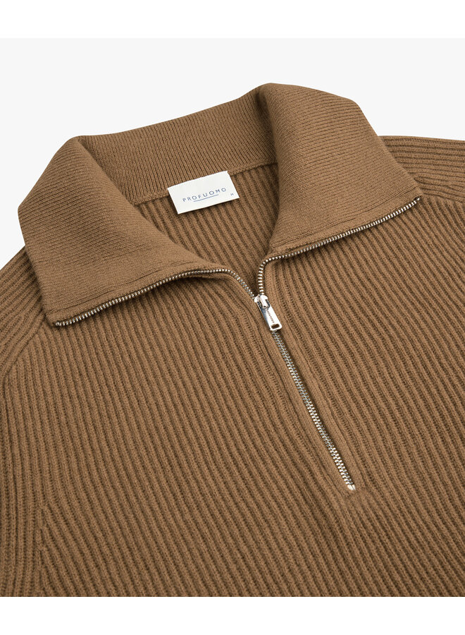 Pullover Half Zip Heavy Wol Cognac PPXJ30058C