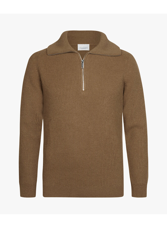 Pullover Half Zip Heavy Wol Cognac PPXJ30058C
