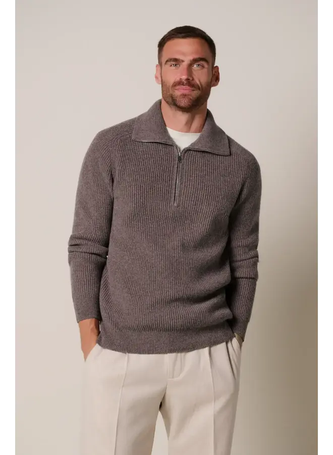 Pullover Half Zip Heavy Wol Aubergine PPXJ30058I